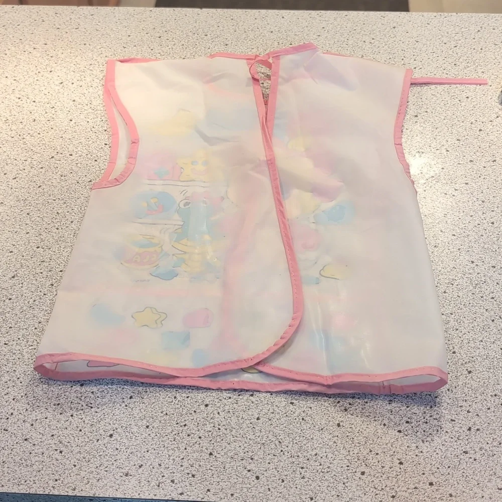 Vintage 1989 Vinyl Bib Miss Piggy And Kermit The Frog Arm Holes Food Catcher